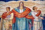 Architectural photography of the Art Deco mosaic at the entrance of the GE Building (30 Rockefeller Plaza), Rockefeller Center, New York City. Fine art prints of this photo are available framed in various styles. 