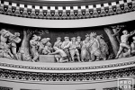 An architectural detail from the Frieze of American History mural in the rotunda of the United States Capitol, Washington DC.  Fine art prints of this photo are available framed in various styles. 