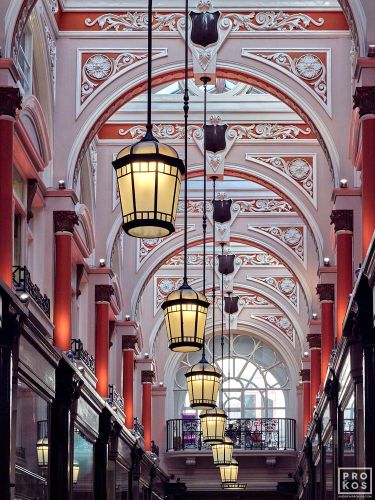An interior view of the Royal Arcade in Old Bond Street, Mayfair, by fine art photographer Andrew Prokos. London, United Kingdom
