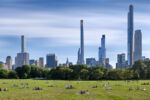 Central Park. New York - A four minute long-exposure photo of the Midtown Manhattan skyline as seen from Sheep Meadow in Central Park, New York City. Large-scale framed prints of this photo are available up to 90 inches in width.