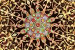 A close-up view of an ornate chandelier from Sheikh Zayed Grand Mosque in Abu Dhabi, UAE