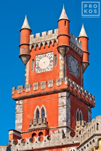 An architectural fine art photo of the Clock Tower of the Palacio da Pena in Sintra, Portugal