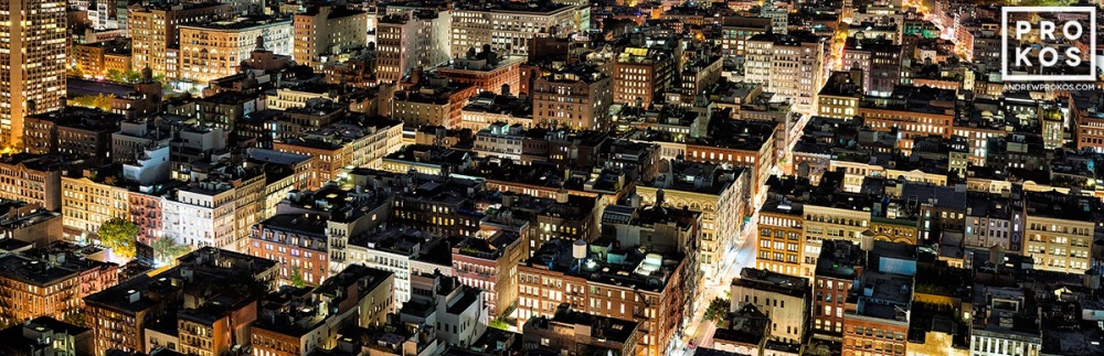 SoHo Night Panorama - Fine Art Photography By Andrew Prokos