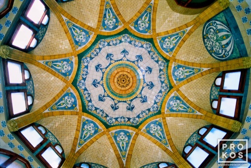 A fine art architectural photo of the interior of Gaudi's St. Pau hospital, Barcelona, Spain. Framed fine art prints of this photo are available in various sizes.