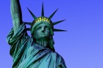 An ultra-high-definition photo of the Statue of Liberty at dusk, New York City