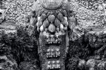 A black and white fine art photo of the statue of the Ephesian Diana in the Villa D'Este Gardens, Tivoli, Italy