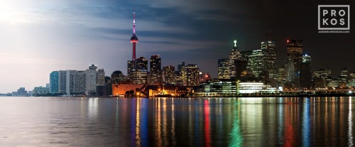 A high-definition skyline photo of Toronto, Canada transitioning from day to night, from Andrew's 'Night & Day' series.