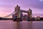 A view of Tower Bridge, London at dusk captured with an eight minute long exposure by photographer Andrew Prokos.