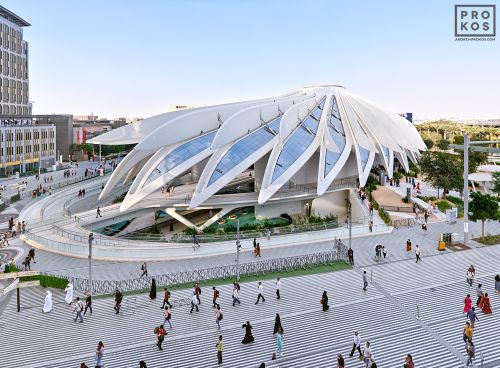 A wide-angle view of the UAE Pavilion at Expo 2020 Dubai by architect Santiago Calatrava. Large-scale fine art prints of this photo are available up to 72 inches in width