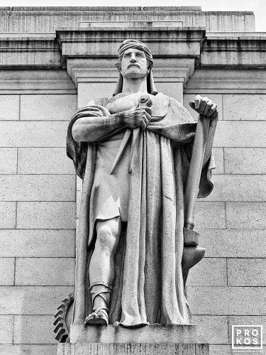 Thales Statue, Union Station - Black & White Photo by Andrew Prokos