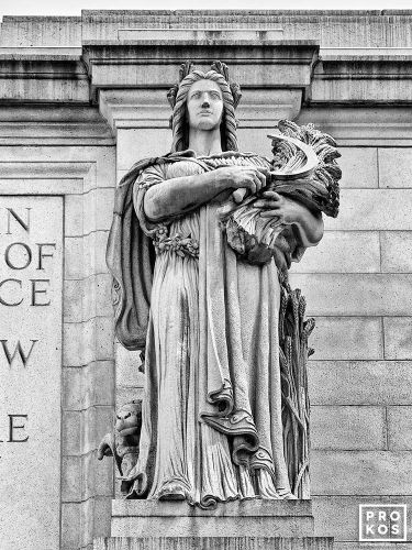 Thales Statue, Union Station - Black & White Photo by Andrew Prokos