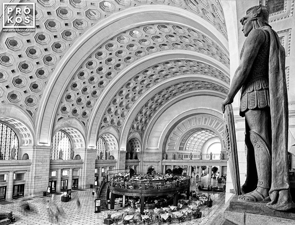 Thales Statue, Union Station - Black & White Photo by Andrew Prokos