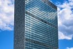 A view of the United Nations Secretariat building, New York City