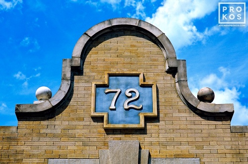 An architectural detail photo from the 72nd street subway station on Manhattan's Upper West Side