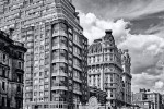 A black and white street photo of Broadway and the 72nd Street subway station on Manhattan's Upper West Side. Fine art prints of this photo are available framed in various styles. 