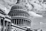 A high-definition black and white architectural photo of the East Front of the U.S. Capitol building, Washington D.C. Fine art prints of this photo are available framed in various styles. 