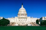 A large format panoramic photo of the United States Capitol Building's West Front during the day, Washington D.C.