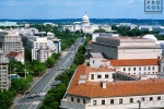An elevated view of the United States Capitol and Pennsylvania Avenue, Washington DC
