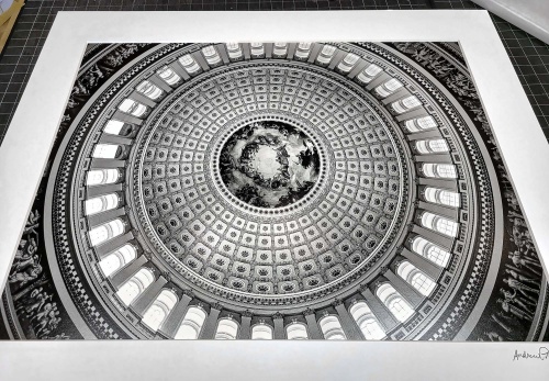US Capitol Rotunda Interior - Black and White Fine Art Print by Andrew Prokos