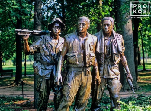 The Three Servicemen Statue at the Vietnam Memorial, Washington DC. Fine art prints of this photo are available framed in various sizes and styles. 