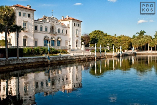 A view of Vizcaya Museum's waterfront facade, Miami, Florida
