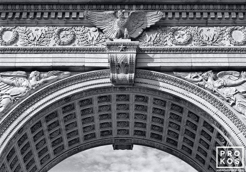 Bethesda Terrace Angel Fountain, Central Park II - Framed Photograph by  Andrew Prokos