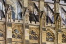 A detailed view of the ornate gothic buttresses of Westminster Abbey as seen at night. Limited edition prints of this photograph are available up to 72 inches in height. 