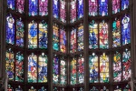 The colorful stained-glass Battle of Britain Memorial Window from the gothic interior of the Royal Air Force Chapel at Westminster Abbey, London. Limited edition fine art prints of this photograph are available up to 60 inches in height and framed in various wood, metal and acrylic styles.