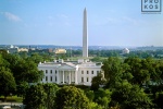 An elevated view of the White House, Washington Monument and the National Mall, Washington DC. Framed fine art prints of this photo are available up to 60" in width. 