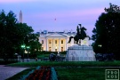A view of the White House and Lafayette Park at twilight, Washington DC