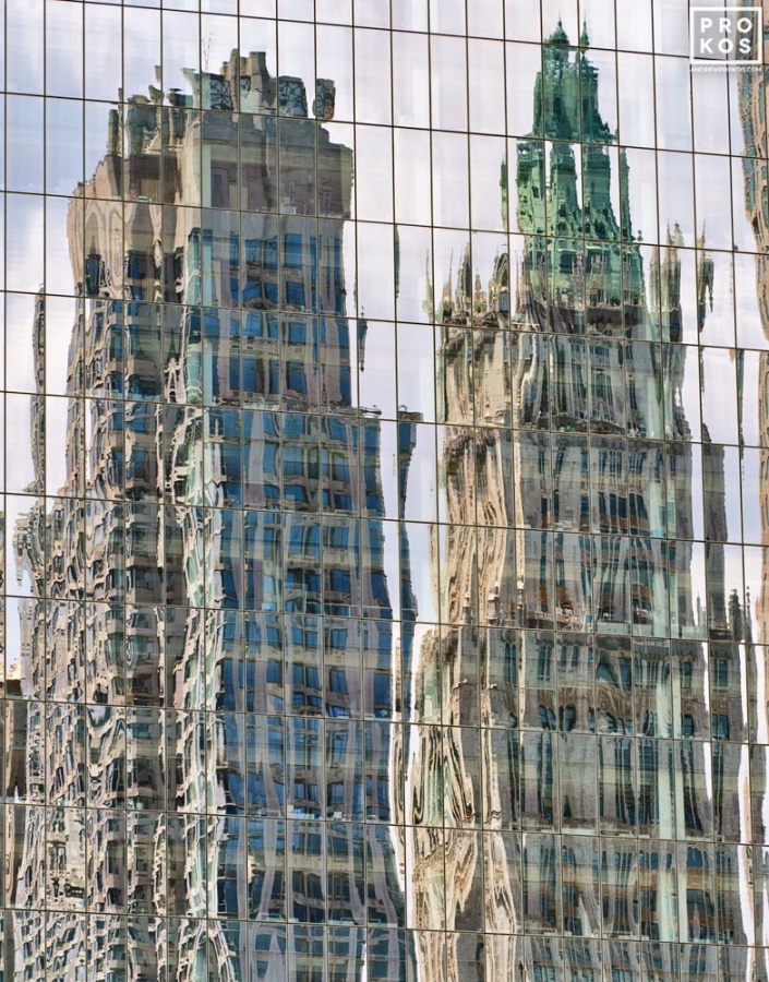 Reflections on a Glass Facade,  Lower Manhattan