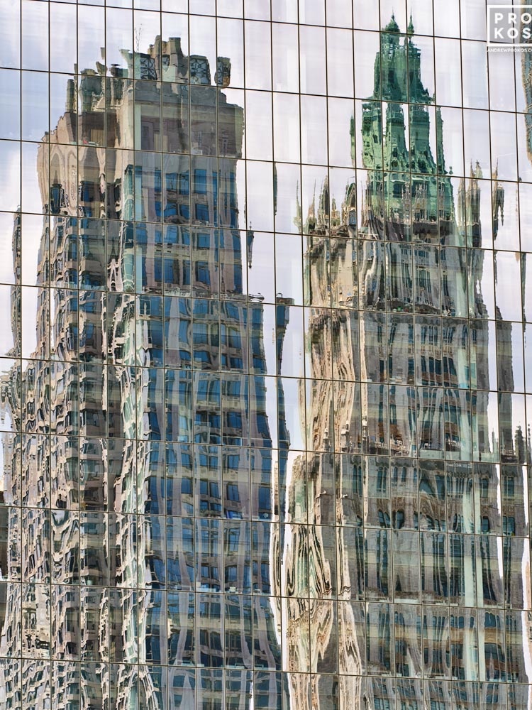 Fine Art Photography - Reflections of skyscrapers on a polished glass facade in Lower Manhattan