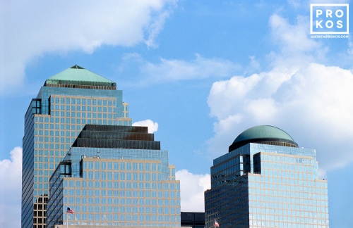 A daytime view of the World Financial Center buildings in Lower Manhattan, new York City