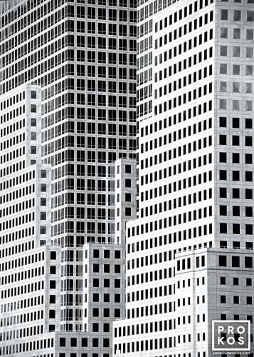 A black and white architectural detail from the World Financial Center, New York City. Framed fine art prints of this photo are available in various sizes. 