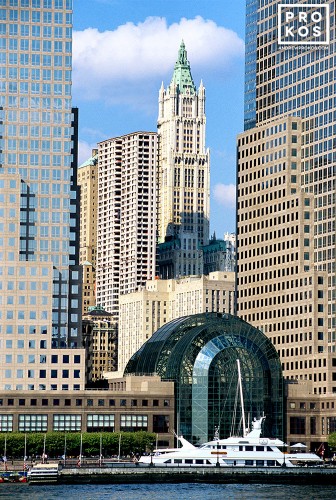 A view of the World Financial Center Winter Garden from the Hudson River