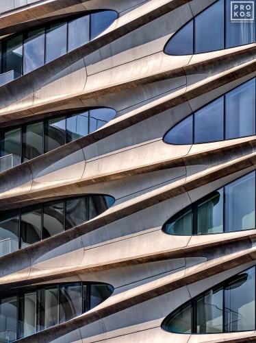 Architectural Photography - An architectural fine art photo of the facade of 520 West 28th Street by architect Zaha Hadid, in West Chelsea / High Line area of Manhattan.