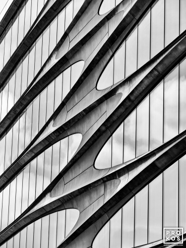 Zaha Hadid Building Facade - Black & White Architecture Photo - PROKOS