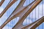 A colorful architectural photo of the facade of the Zaha Hadid Building at 520 West 28th Street, in the West Chelsea / High Line area of Manhattan. Large-scale framed prints of this photo are available up to 80 inches in height.