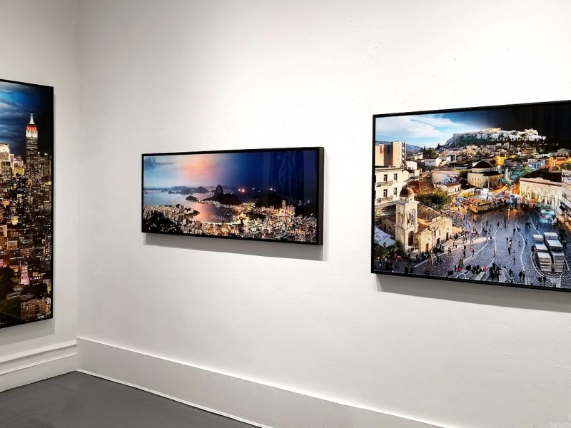 Large-scale day-to-night transition photographs of New York City, Rio de Janeiro, Athens from the series 'Night & Day' by photographer Andrew Prokos in an Artsy + Andrew Prokos Gallery exhibition