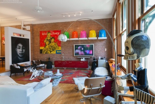 Soho art collector's loft photographed by Andrew Prokos